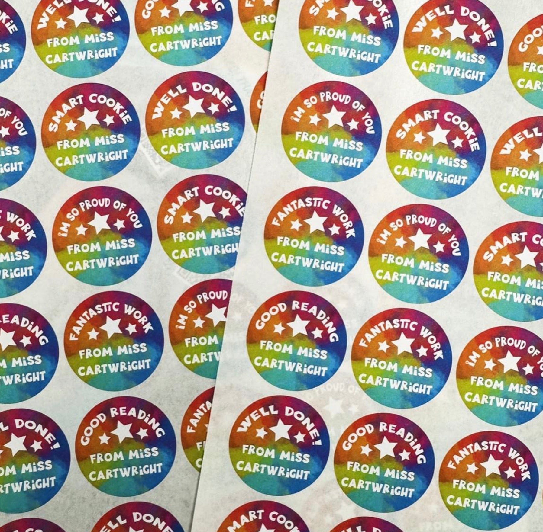 Fantastic Work Name Stickers