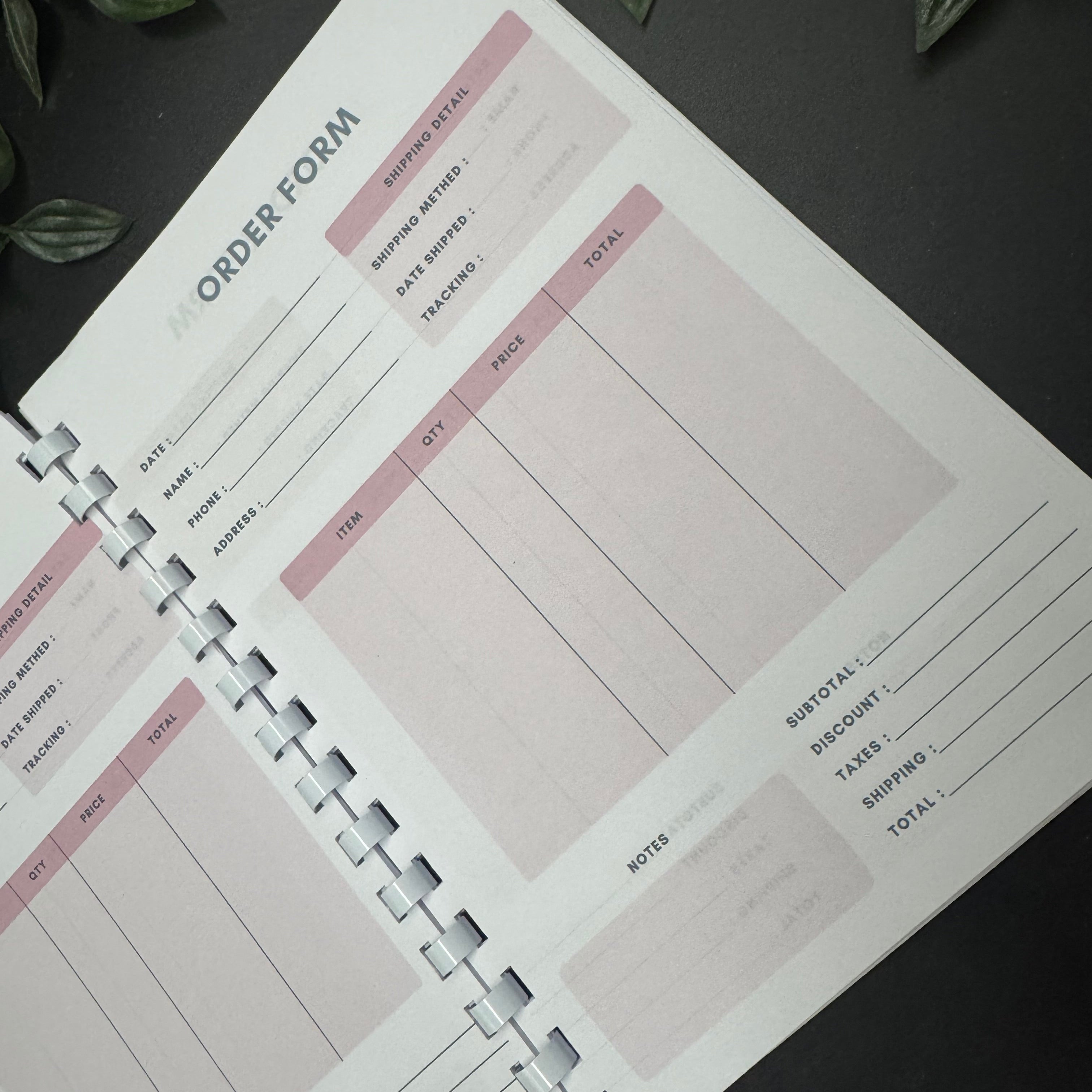 Order Form Pad
