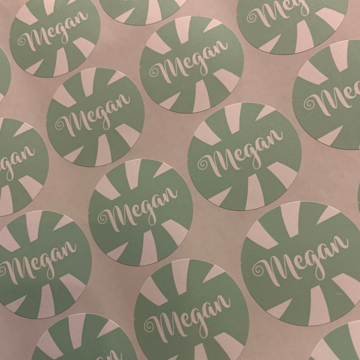 Sage Custom Candy Cane Stickers