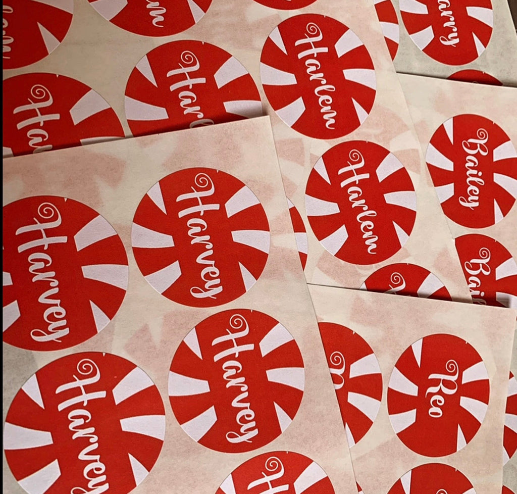Candy Cane Custom Labels