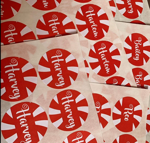 Candy Cane Custom Labels