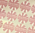 Pink Custom Candy Cane Stickers