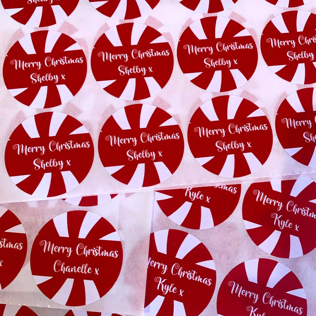 Candy Cane Custom Labels