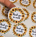 Custom text Sunflower stickers