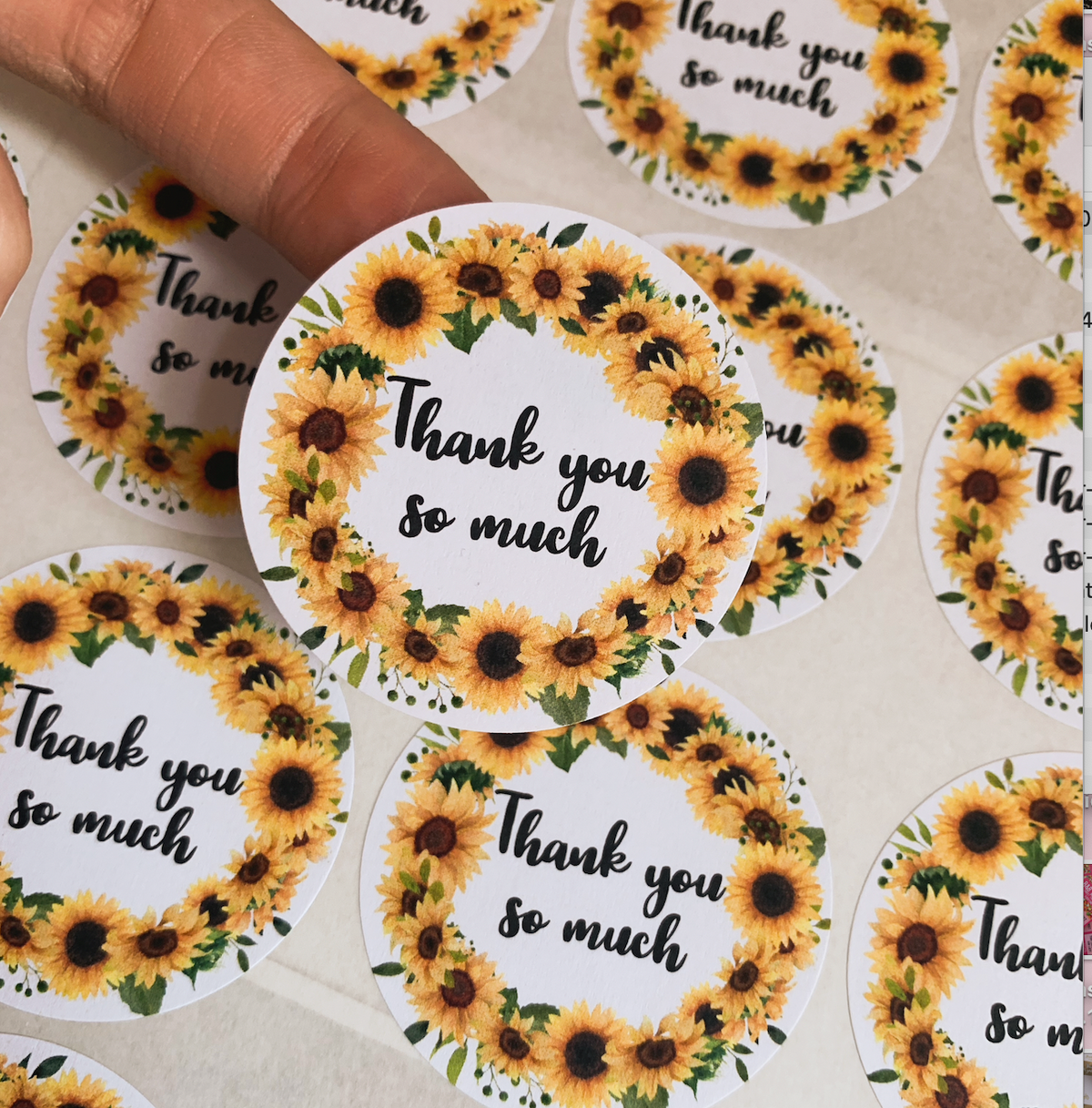 Custom text Sunflower stickers