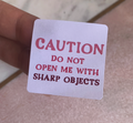 Caution square stickers