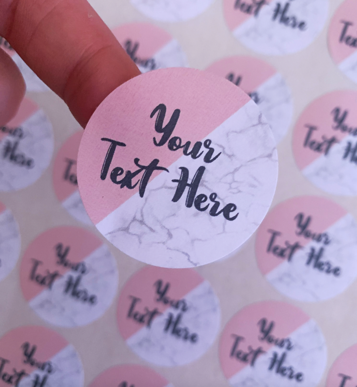 Custom Text Marble Sticker