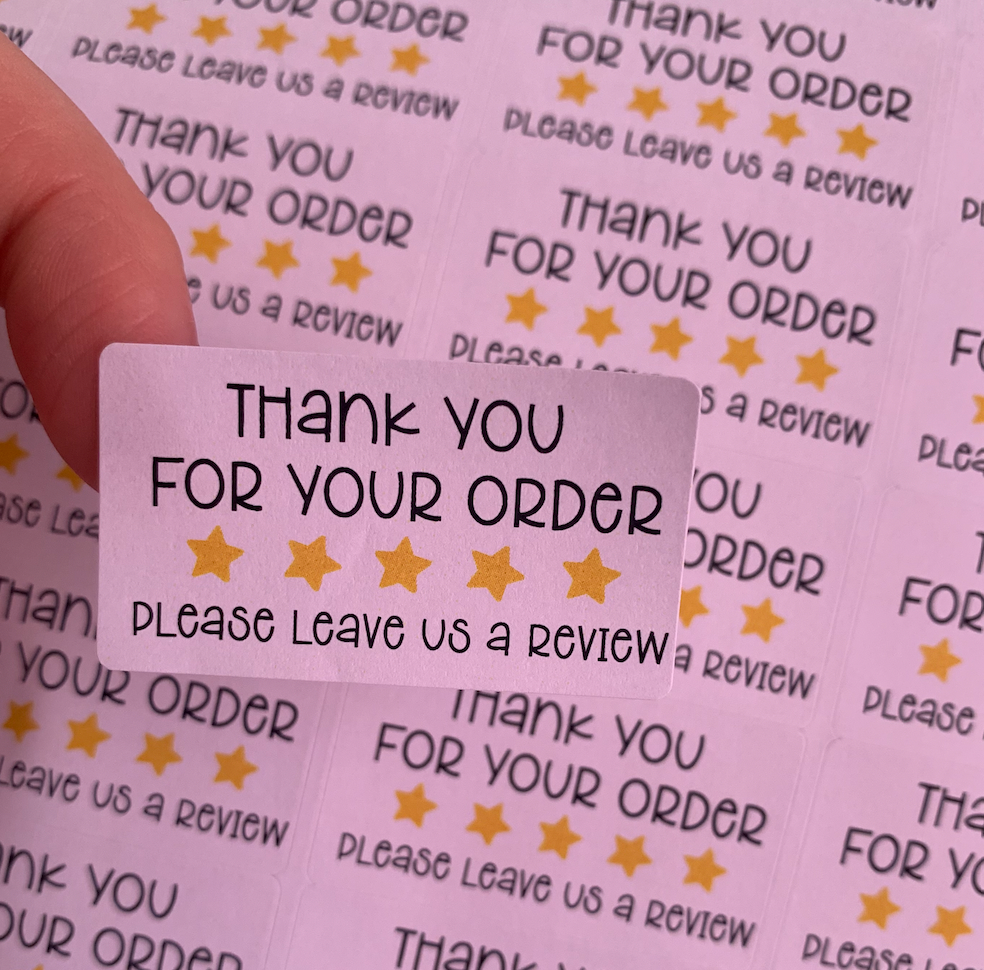 Thank you for your order stickers