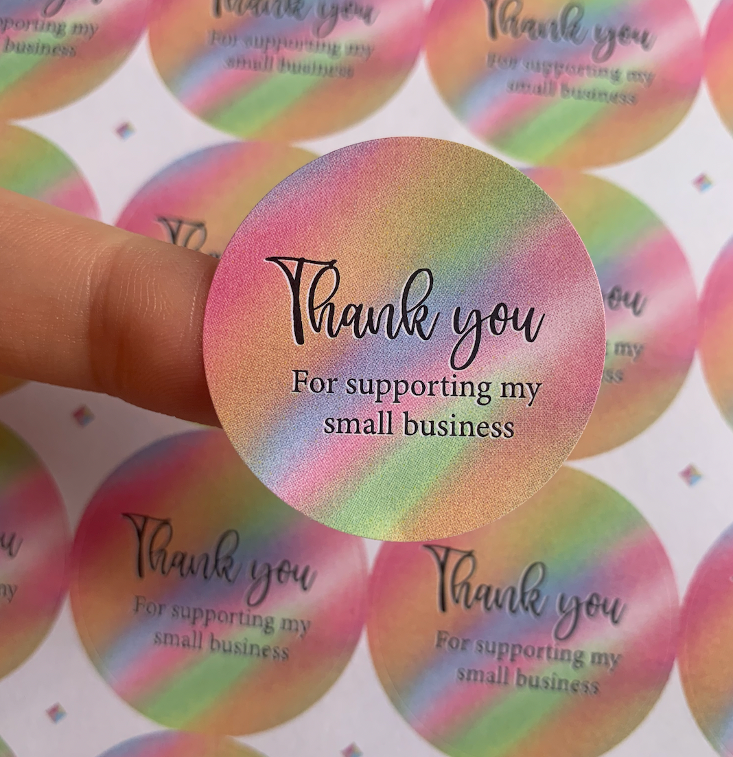 Pastel Ombre Thank you stickers