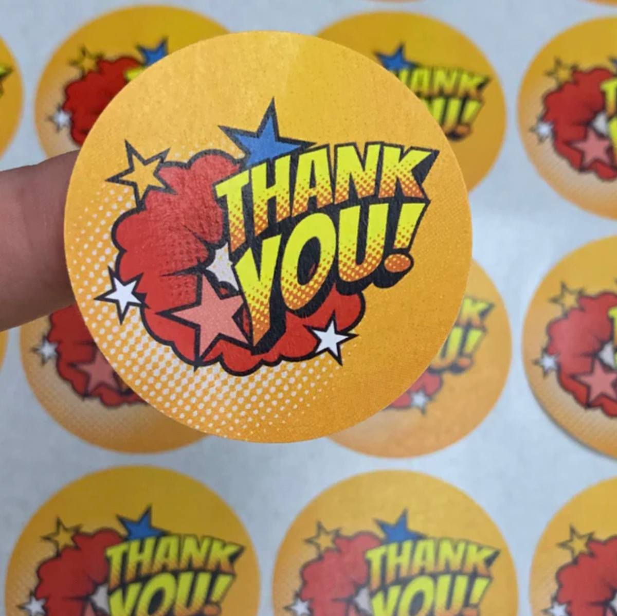 Comic Style Thank you stickers