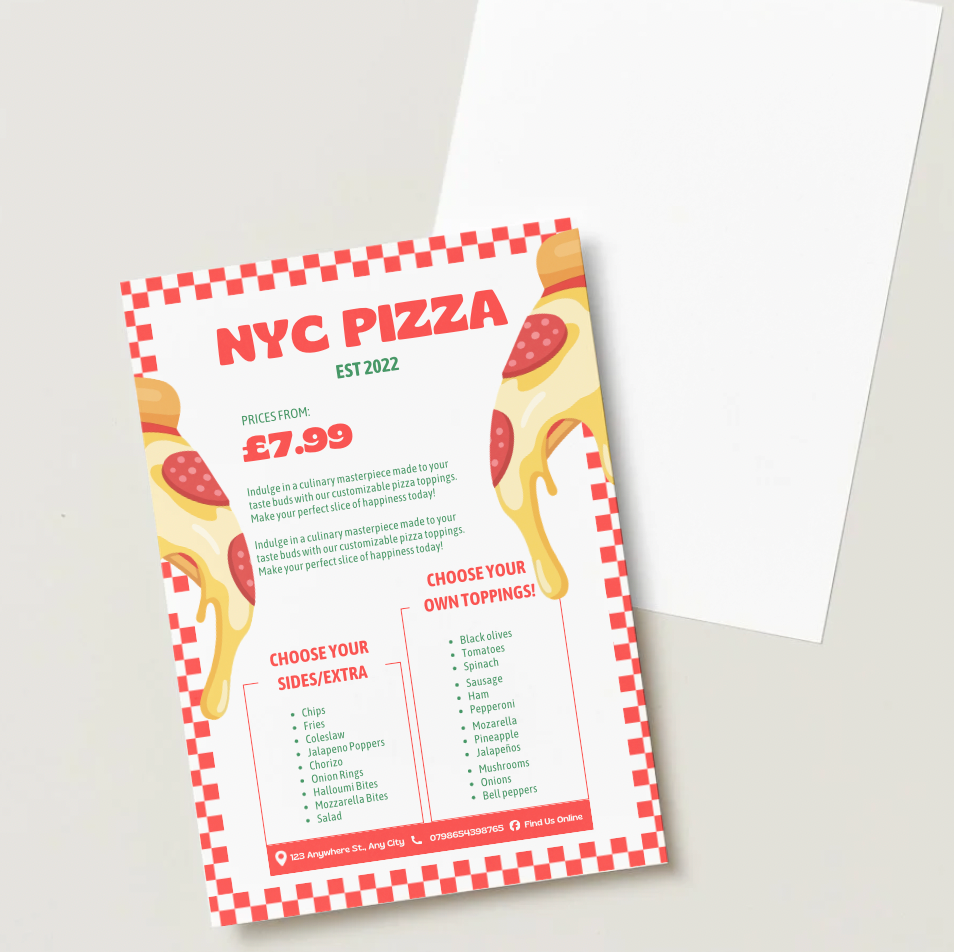 Pizza Checkered Menu