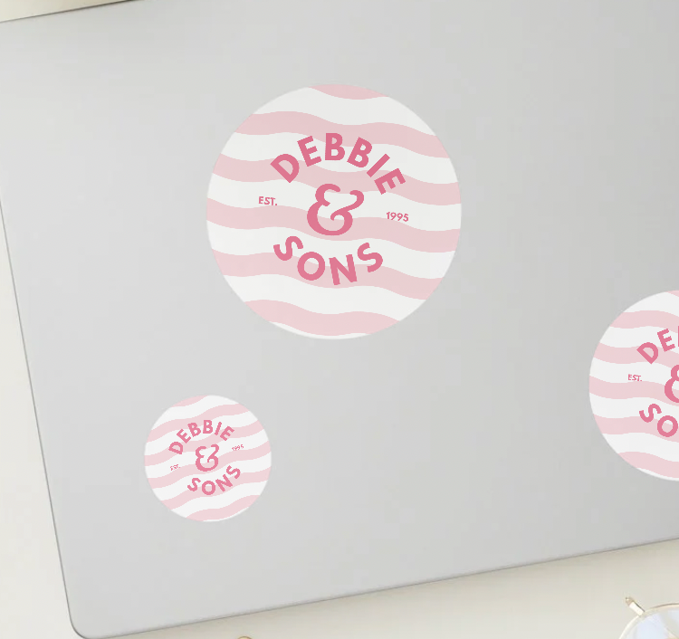 Pink stripe Sticker Design