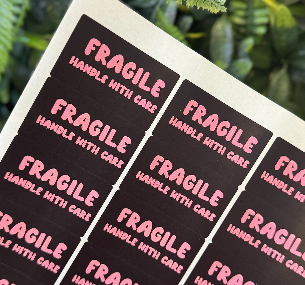 Black Fragile Stickers