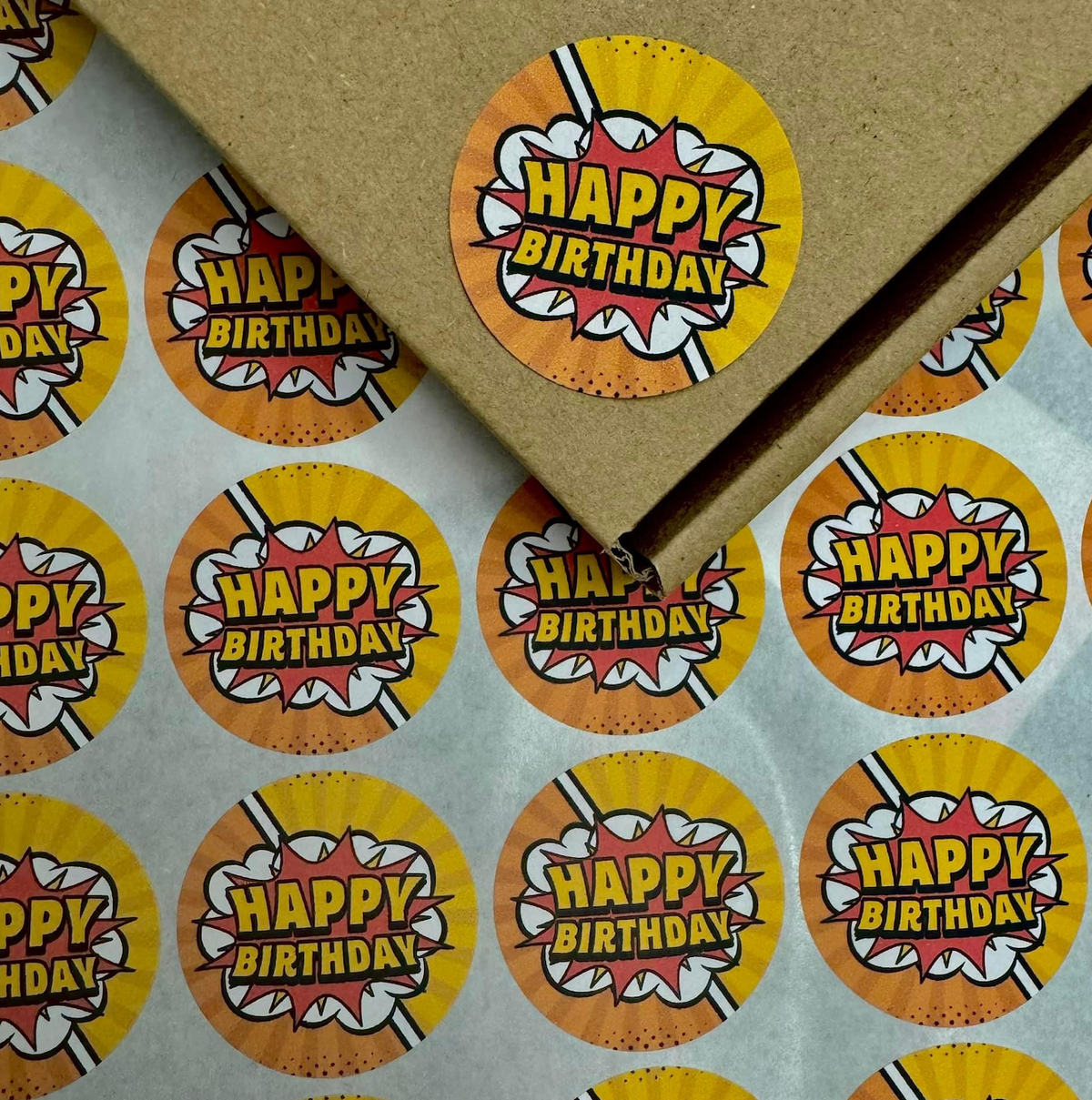 Comic Birthday stickers