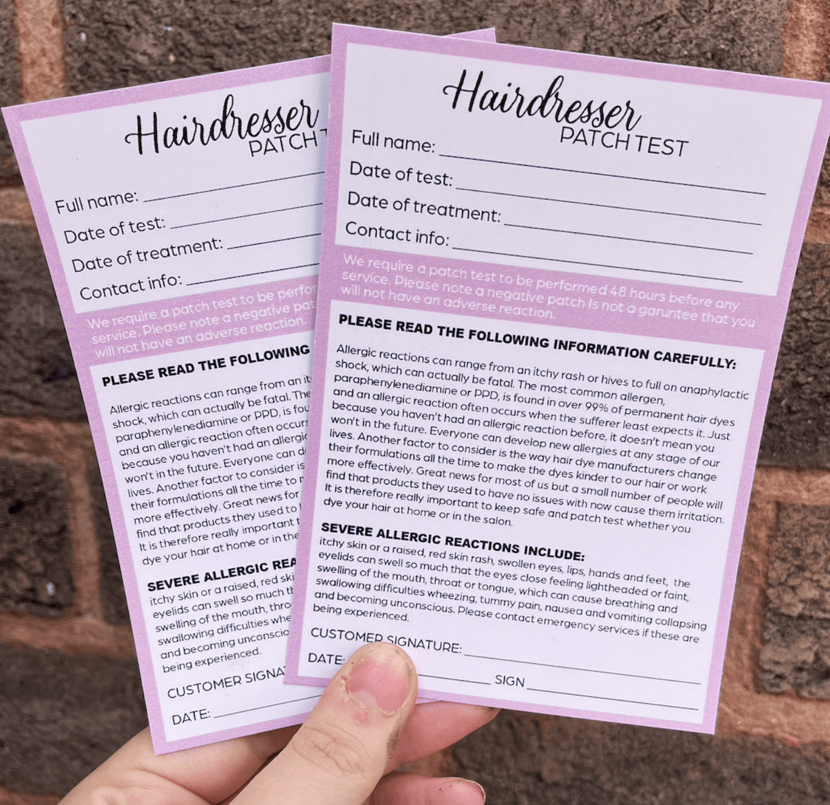 Hairdresser Patch test