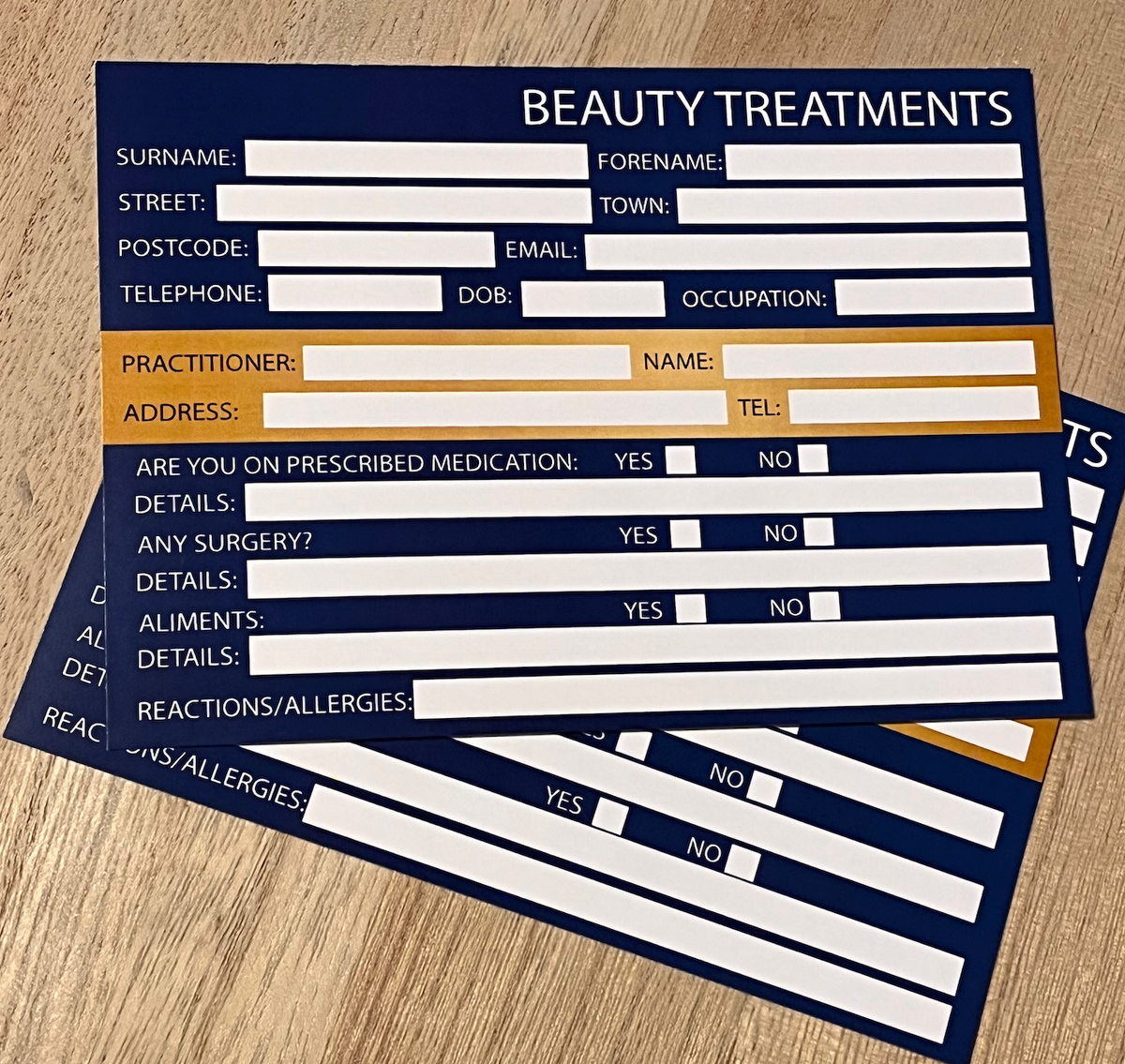 Beauty Treatment Care form