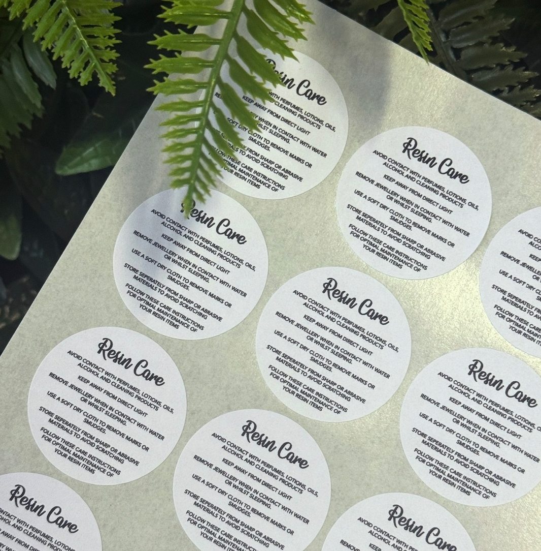Resin care stickers